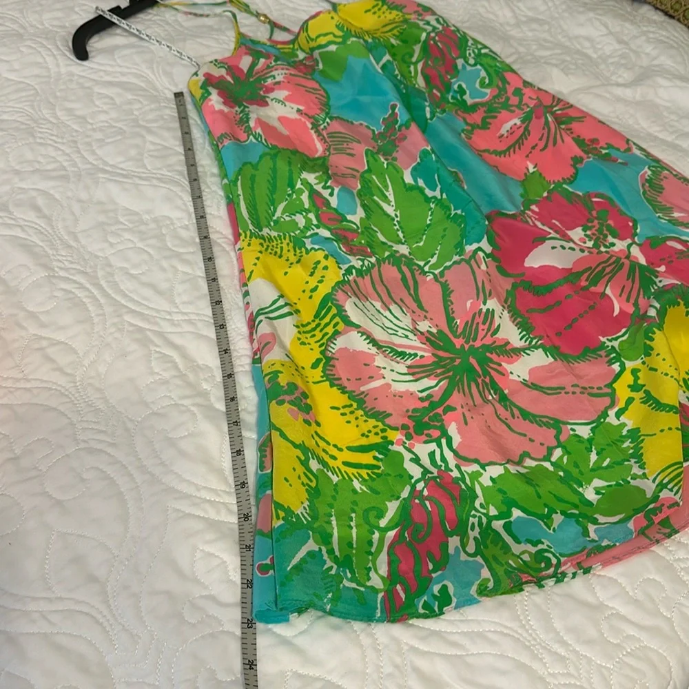 Lilly Pulitzer dress women’s floral silk sun dress  Beautiful vibrant colors XS - Picture 10 of 12